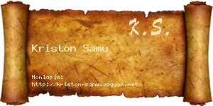 Kriston Samu névjegykártya